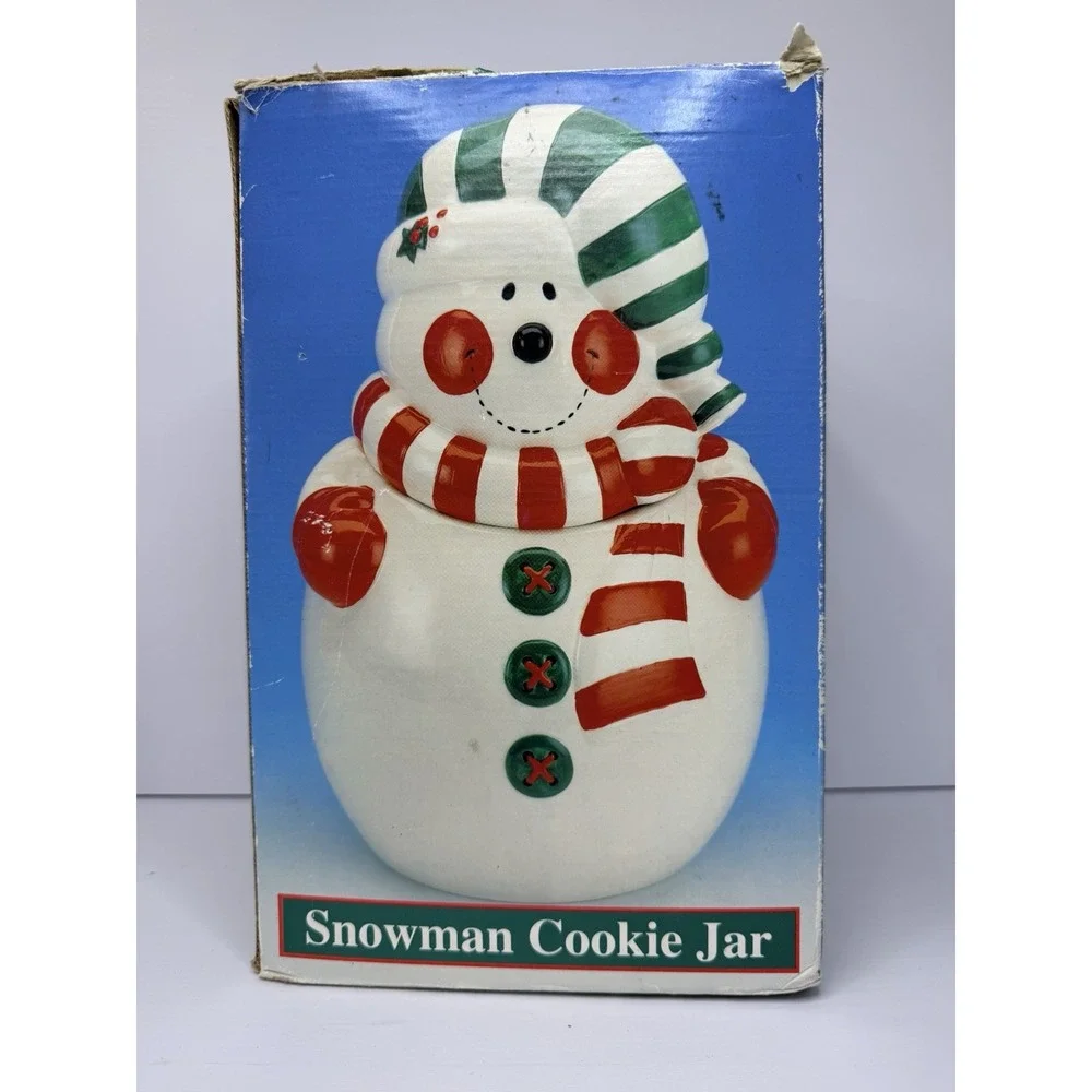 Vintage Snowman Cookie Jar 11¼